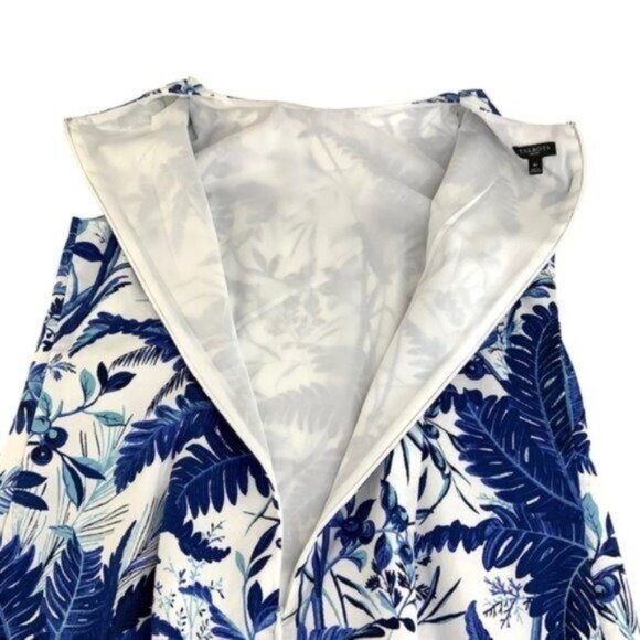 Talbots Blue and White Floral Aline Dress - Picture 4 of 6